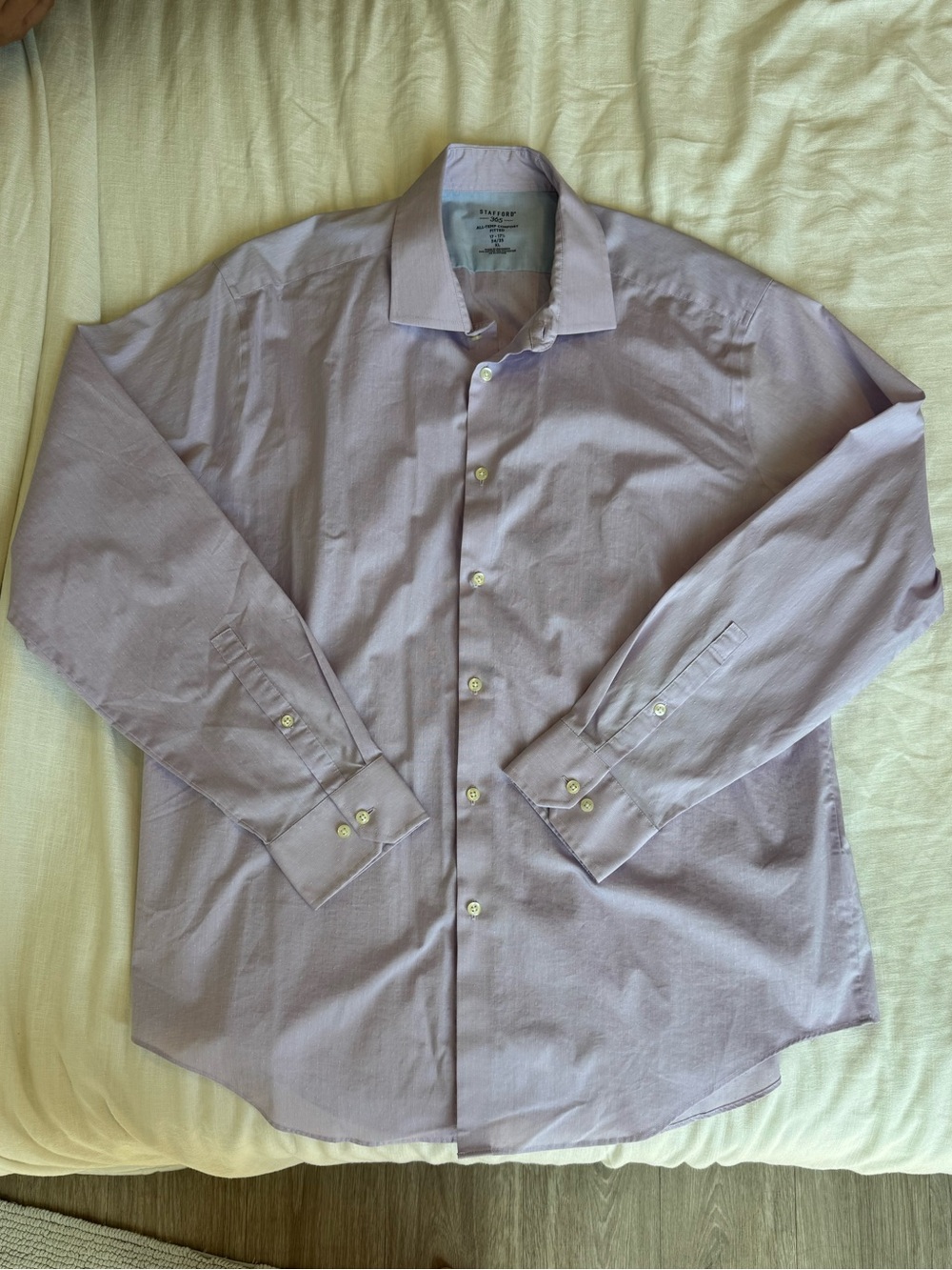 Stafford Lavender Long-Sleeve Dress Shirt